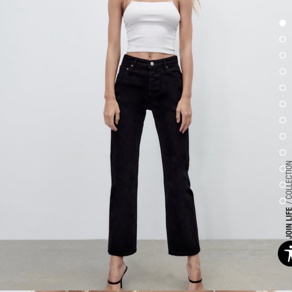 Black Zara Straight Leg Jeans